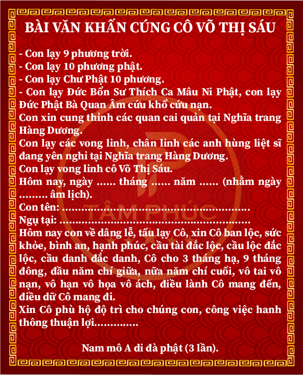 cách xin lộc cô sáu